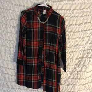 collared long shirt / dress